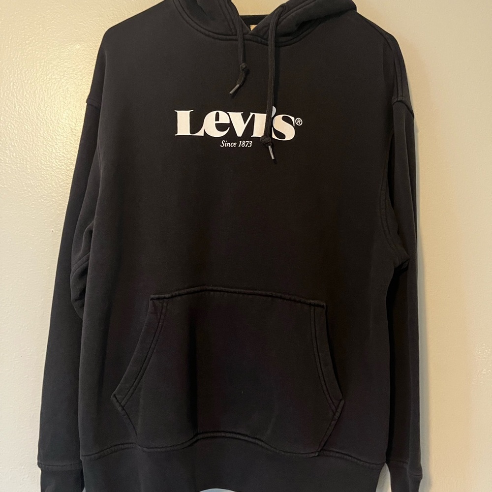 Levi's Black with White Logo Sweatshirt Men’s Size Small Like New